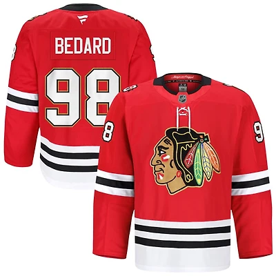 Connor Bedard Men's Fanatics Red Chicago Blackhawks Anniversary, Home Authentic Pro Custom Jersey
