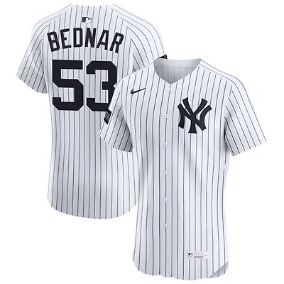 David Bednar Men's Nike White New York Yankees Home Elite Sponsor Patch Custom Jersey
