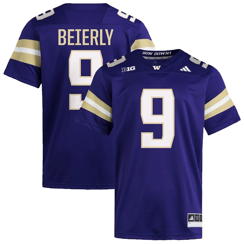 Dash Beierly Men's adidas  Purple Washington Huskies NIL Pick-A-Player Home Premier Football Jersey