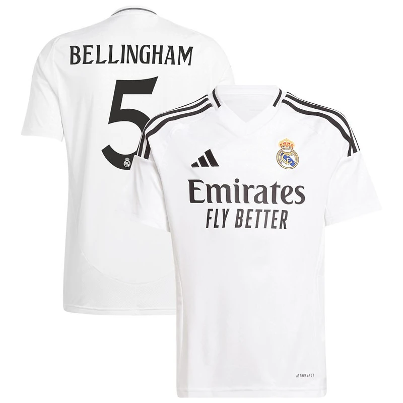 Jude Bellingham Youth adidas White Real Madrid 2024/25 Home Replica Custom Jersey