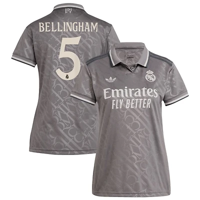 Jude Bellingham Women's adidas Originals Charcoal Real Madrid 2024/25 Third Replica Custom Jersey