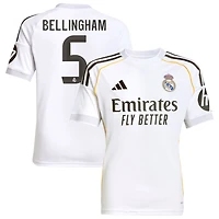 Jude Bellingham Youth adidas White Real Madrid 2025/26 Home Replica Custom Jersey