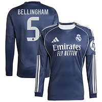 Jude Bellingham Men's adidas Blue Real Madrid 2025/26 Away Long Sleeve Replica Custom Jersey