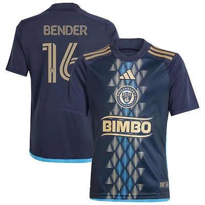 Ben Bender Youth adidas  Navy Philadelphia Union 2024 The XV Kit Replica Custom Jersey