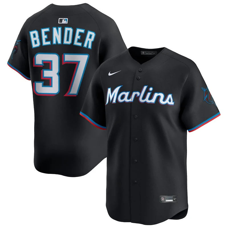 Anthony Bender Men's Nike Black Miami Marlins Alternate Limited Custom Jersey