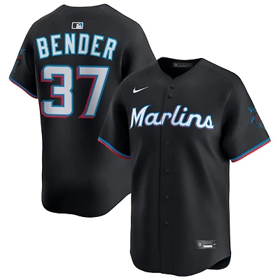 Anthony Bender Men's Nike Black Miami Marlins Alternate Limited Custom Jersey