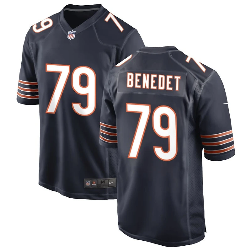 Theo Benedet Men's Nike Navy Chicago Bears Custom Game Jersey
