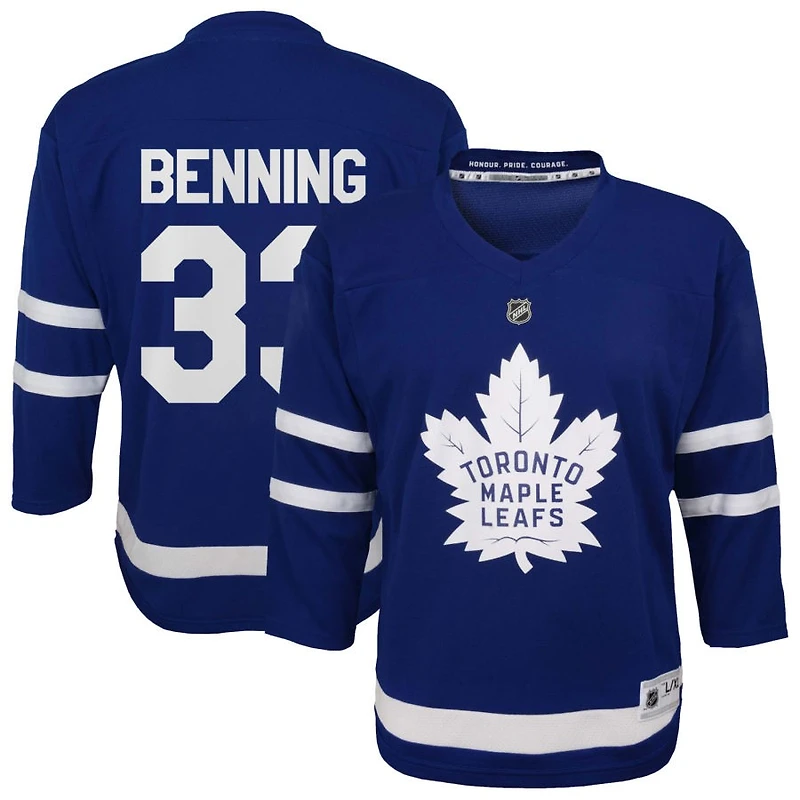 Matthew Benning Youth  Blue Toronto Maple Leafs Home Replica Custom Jersey