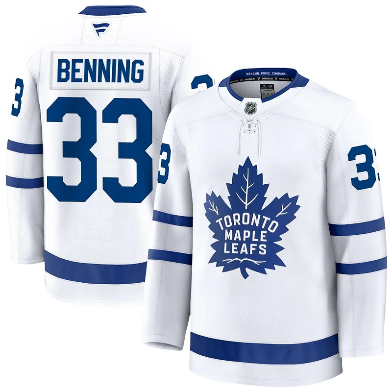 Matthew Benning Men's Fanatics White Toronto Maple Leafs Away Premium Custom Jersey