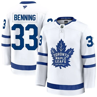 Matthew Benning Men's Fanatics White Toronto Maple Leafs Away Premium Custom Jersey