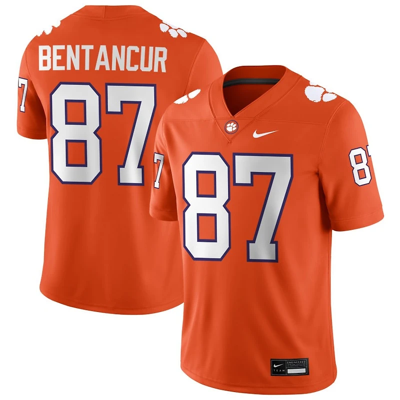 Christian Bentancur Men's Nike Orange Clemson Tigers NIL Pick-A-Player Game Jersey