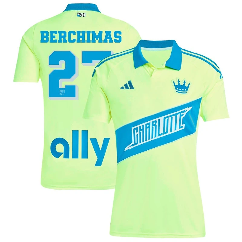 Nimfasha Berchimas Men's adidas Yellow Charlotte FC 2025 Third Replica Custom Jersey