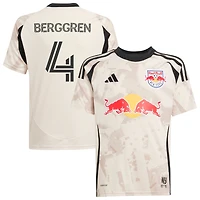 Gustav Berggren Youth adidas  Tan New York Red Bulls 2025 Stone Kit Replica Custom Jersey