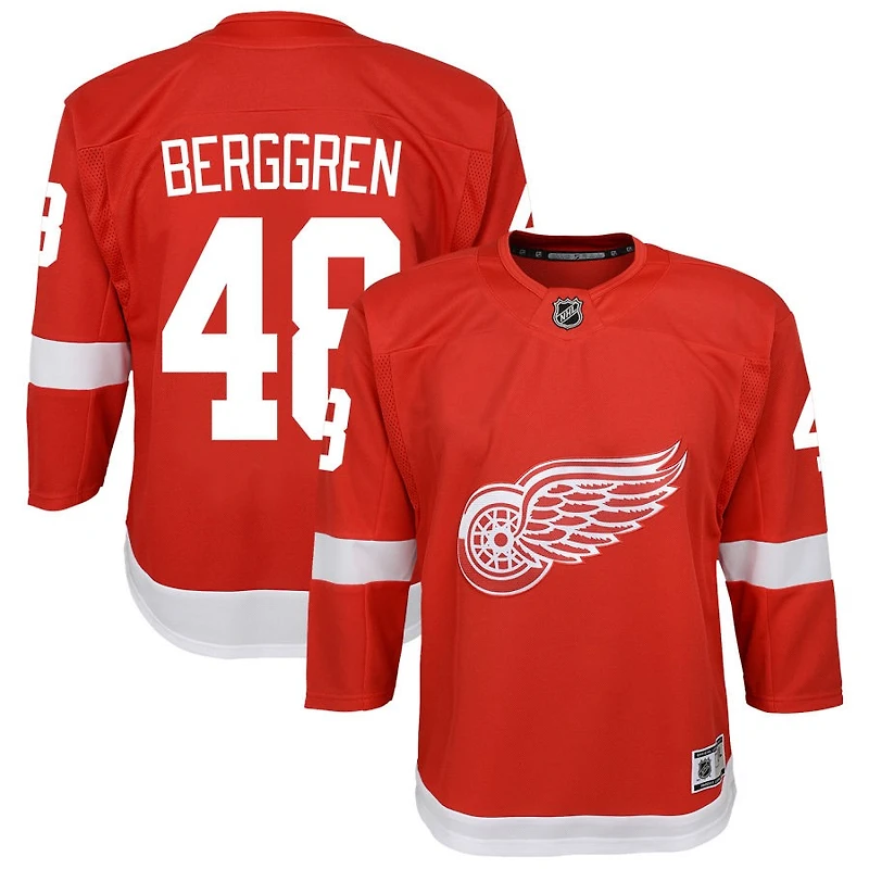 Jonatan Berggren Youth Red Detroit Red Wings Home Custom Premier Jersey