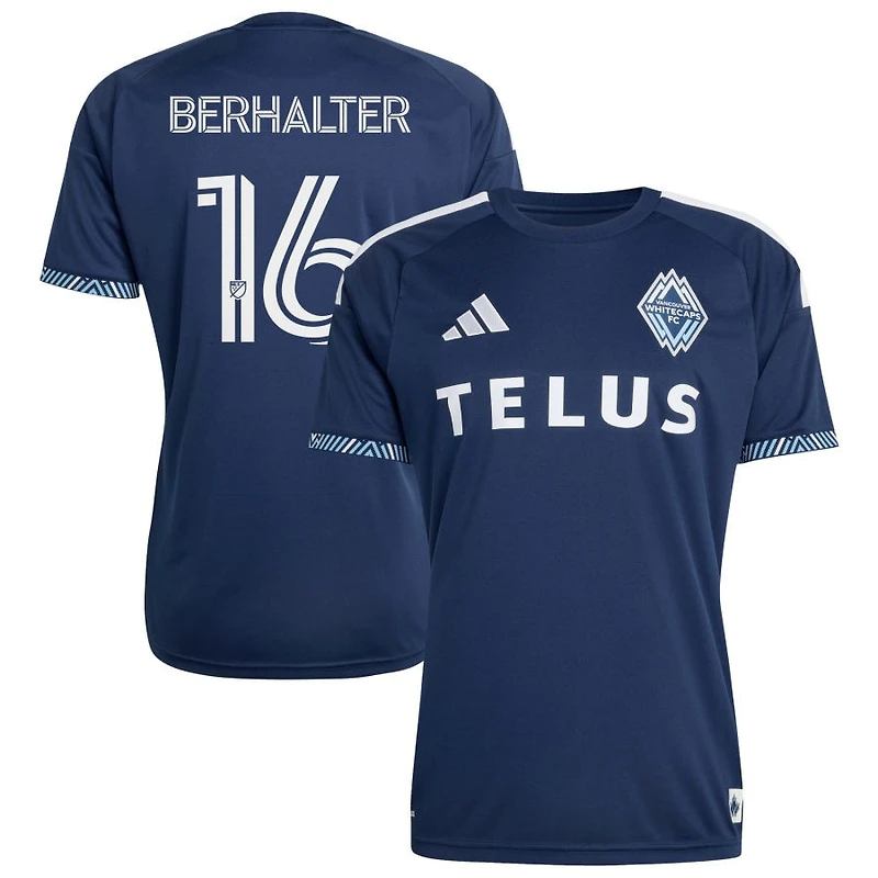Sebastian Berhalter Men's adidas  Deep Sea Blue Vancouver Whitecaps FC 2026 The Coastal Jersey Replica Custom Jersey
