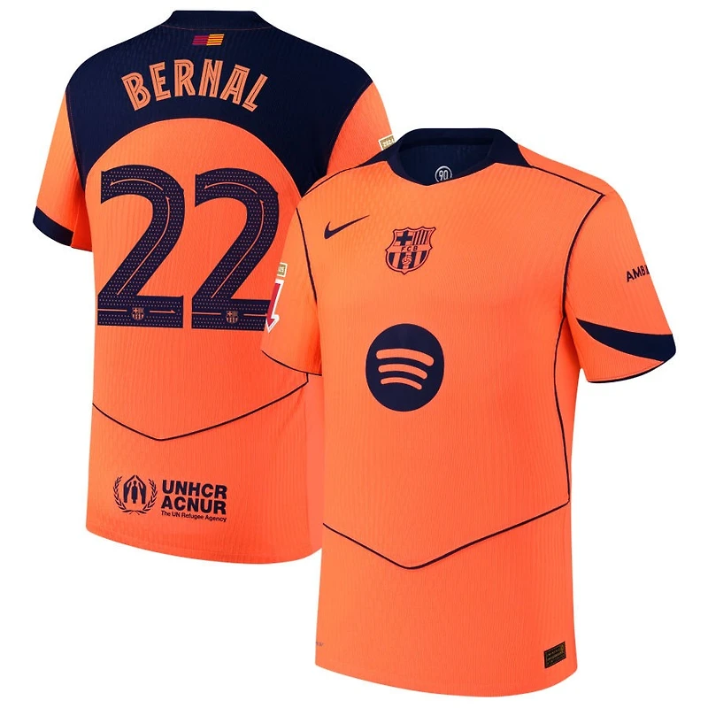 Marc Bernal Men's Nike Orange Barcelona 2025/26 Third Authentic Custom Jersey