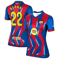 Marc Bernal Women's Nike Blue Barcelona 2025/26 Fourth Replica Custom Jersey