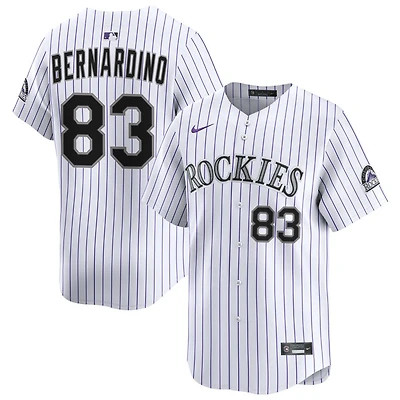 Brennan Bernardino Men's Nike White Colorado Rockies Home Limited Custom Jersey