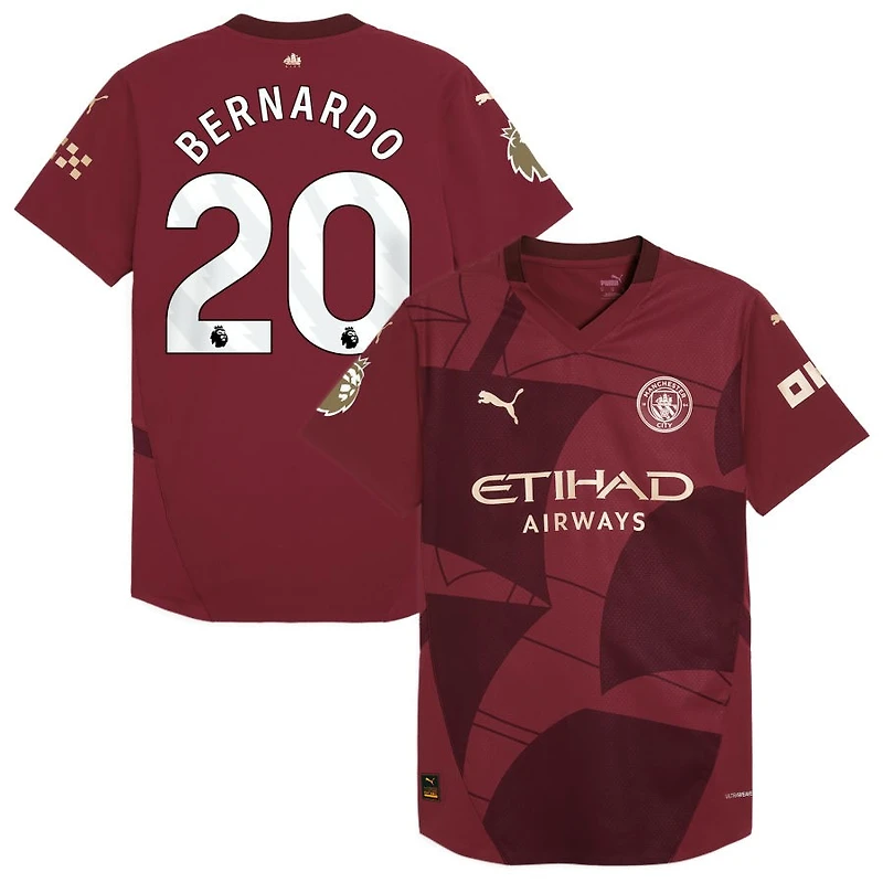 Bernardo Silva Bernardo Men's Puma  Burgundy Manchester City 2024/25 Third Authentic Custom Jersey