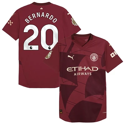 Bernardo Silva Bernardo Men's Puma  Burgundy Manchester City 2024/25 Third Authentic Custom Jersey