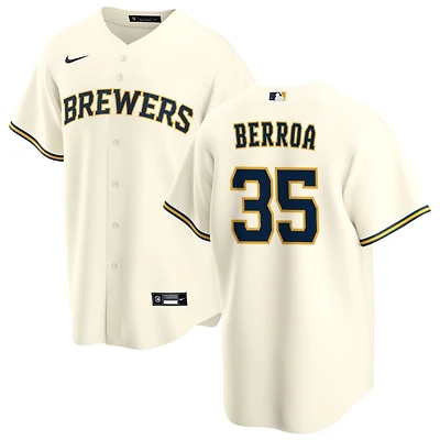 Steward Berroa Men's Nike Cream Milwaukee Brewers Home Replica Custom Jersey