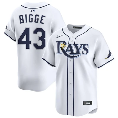 Hunter Bigge Youth Nike White Tampa Bay Rays Home Limited Custom Jersey