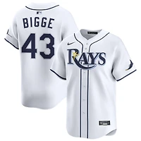 Hunter Bigge Youth Nike White Tampa Bay Rays Home Limited Custom Jersey