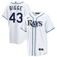 Hunter Bigge Men's Nike  White Tampa Bay Rays Home Custom Replica Jersey