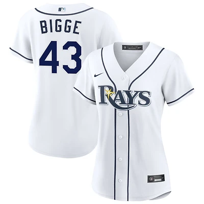 Hunter Bigge Women's Nike  White Tampa Bay Rays Home Custom Replica 2.0 Jersey