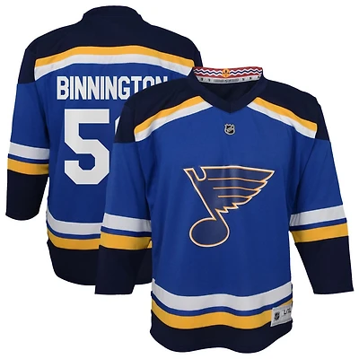 Jordan Binnington Youth  Blue St. Louis Blues Home Replica Custom Jersey