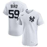 Jake Bird Men's Nike White New York Yankees Home Elite Sponsor Patch Custom Jersey