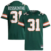 Wesley Bissainthe Men's adidas  Green Miami Hurricanes NIL Pick-A-Player Alternate Premier Football Jersey