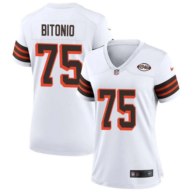 Joel Bitonio Women's Nike White Cleveland Browns 1946 Collection Alternate Custom Jersey