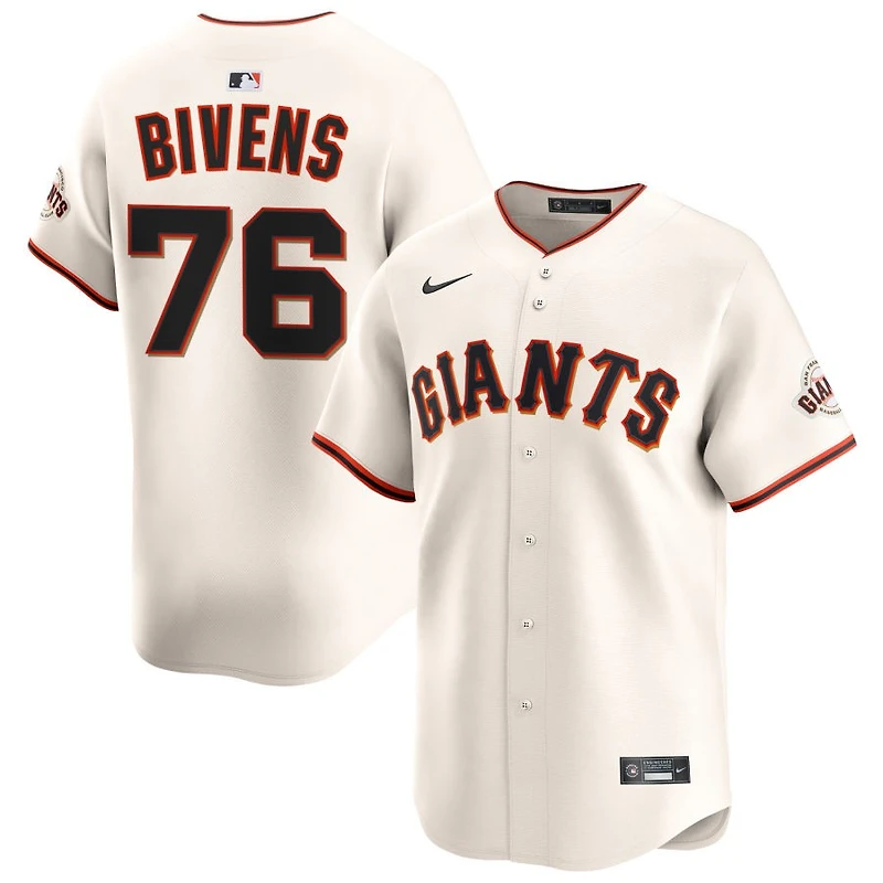 Spencer Bivens Men's Nike Cream San Francisco Giants Home Limited Custom Jersey
