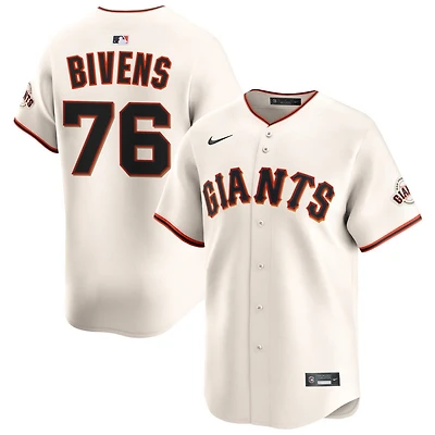 Spencer Bivens Men's Nike Cream San Francisco Giants Home Limited Custom Jersey
