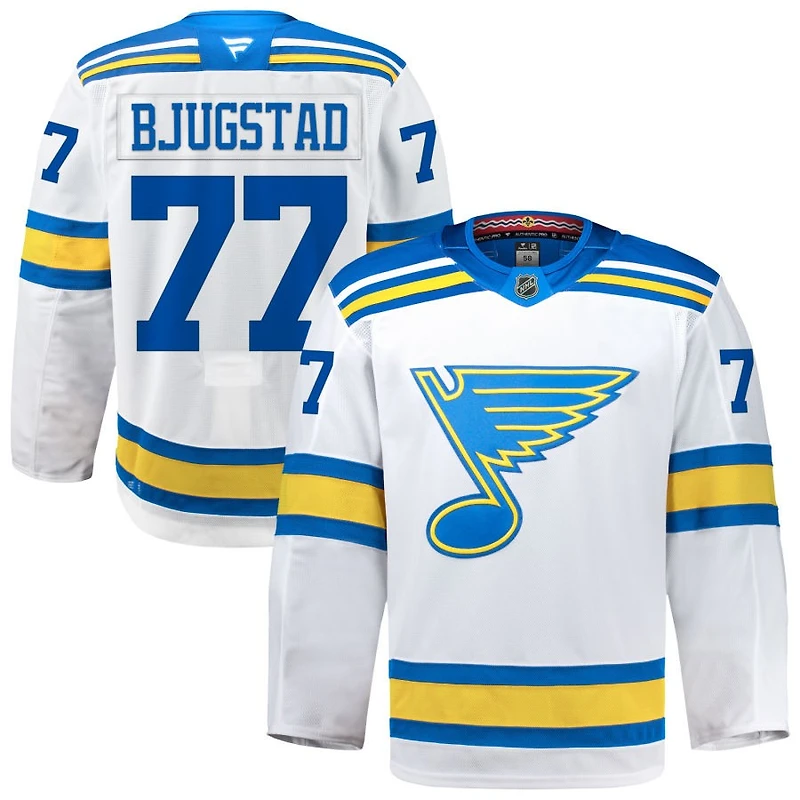 Nick Bjugstad Men's Fanatics White St. Louis Blues Away Authentic Pro Custom Jersey