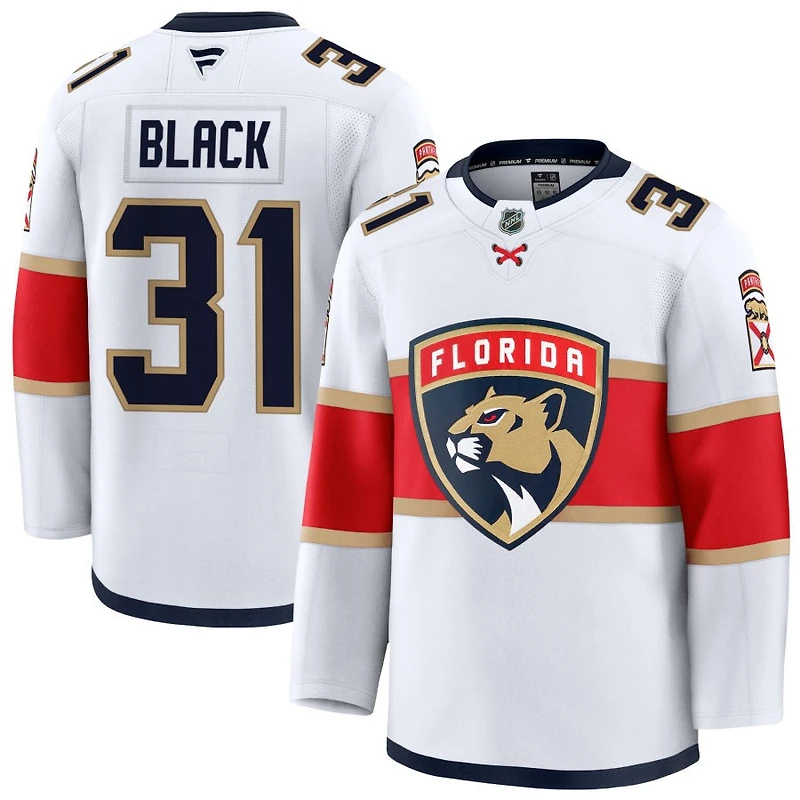Cooper Black Men's Fanatics White Florida Panthers Away Premium Custom Jersey