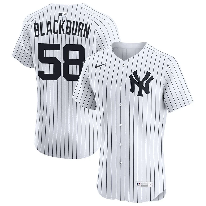 Paul Blackburn Men's Nike White New York Yankees Home Elite Custom Jersey
