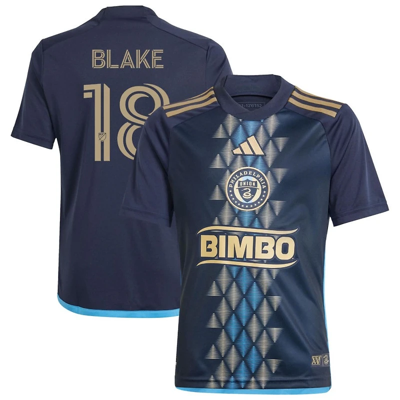 Andre Blake Youth adidas Navy Philadelphia Union 2024 The XV Kit Replica Custom Jersey