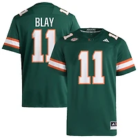 David Blay Men's adidas  Green Miami Hurricanes NIL Pick-A-Player Alternate Premier Football Jersey