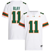 David Blay Men's adidas  White Miami Hurricanes NIL Pick-A-Player White Premier Football Jersey