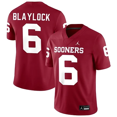Tory Blaylock Men's Jordan Brand Crimson Oklahoma Sooners NIL Pick-A-Player Football Replica Jersey