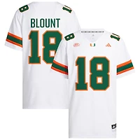 Armondo Blount Men's adidas  White Miami Hurricanes NIL Pick-A-Player White Premier Football Jersey