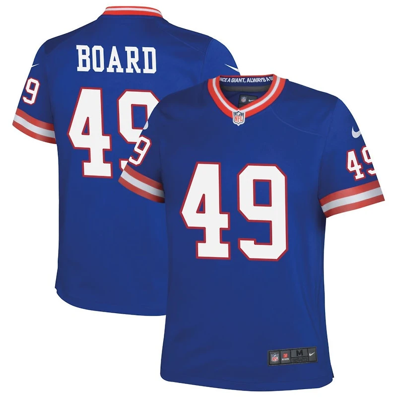 Chris Board Youth Nike Royal New York Giants Classic Custom Game Jersey