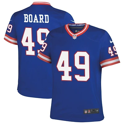 Chris Board Youth Nike Royal New York Giants Classic Custom Game Jersey