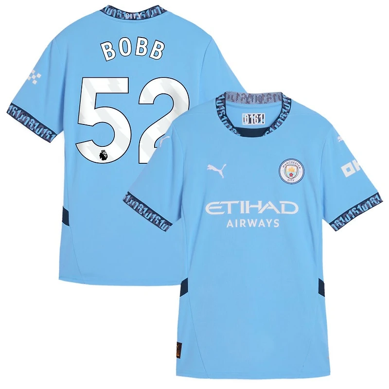 Oscar Bobb Women's Puma Light Blue Manchester City 2024/25 Home Replica Custom Jersey