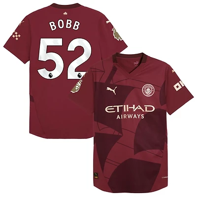 Oscar Bobb Men's Puma  Burgundy Manchester City 2024/25 Third Authentic Custom Jersey