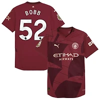 Oscar Bobb Men's Puma  Burgundy Manchester City 2024/25 Third Authentic Custom Jersey