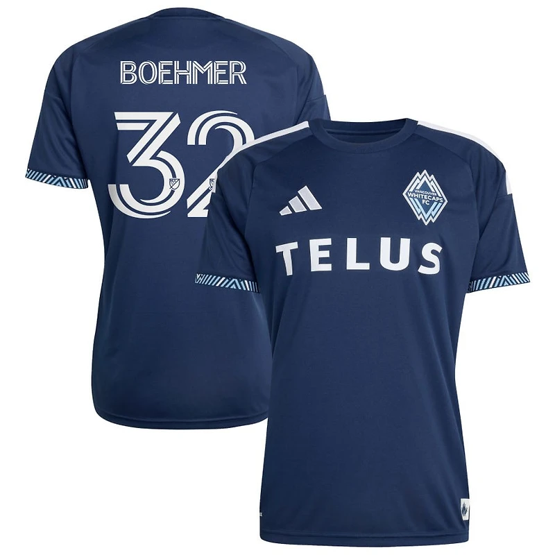 Isaac Boehmer Men's adidas  Deep Sea Blue Vancouver Whitecaps FC 2026 The Coastal Jersey Replica Custom Jersey