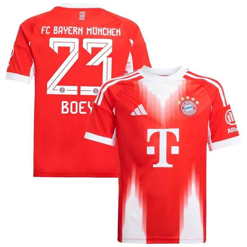 Sacha Boey Youth adidas Red Bayern Munich 2025/26 Home Replica Custom Jersey